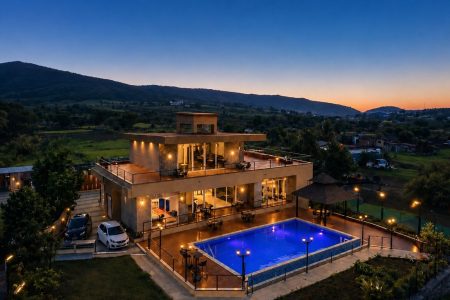 Nature Nest – 6 Rooms | 6 Bath | Upto 18 Guest | Private pool | Indoor games | Discotheque