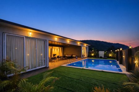 Ivoria Villa – 4 Rooms | 4 Bath | upto 10 Guest | Private Pool | Indoor Games | Near Imagica